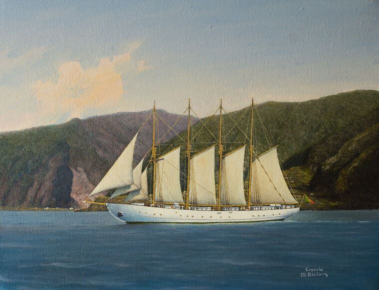 Репродукции картин A sailboat near the island