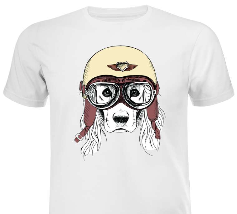 T-shirts, T-shirts Dog in a helmet
