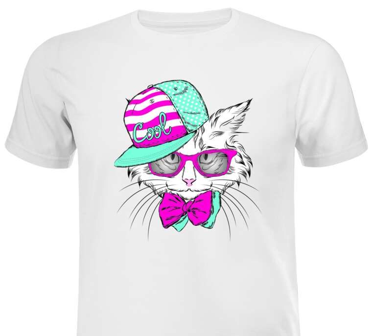 T-shirts, sweatshirts, hoodies Cat in pink glasses