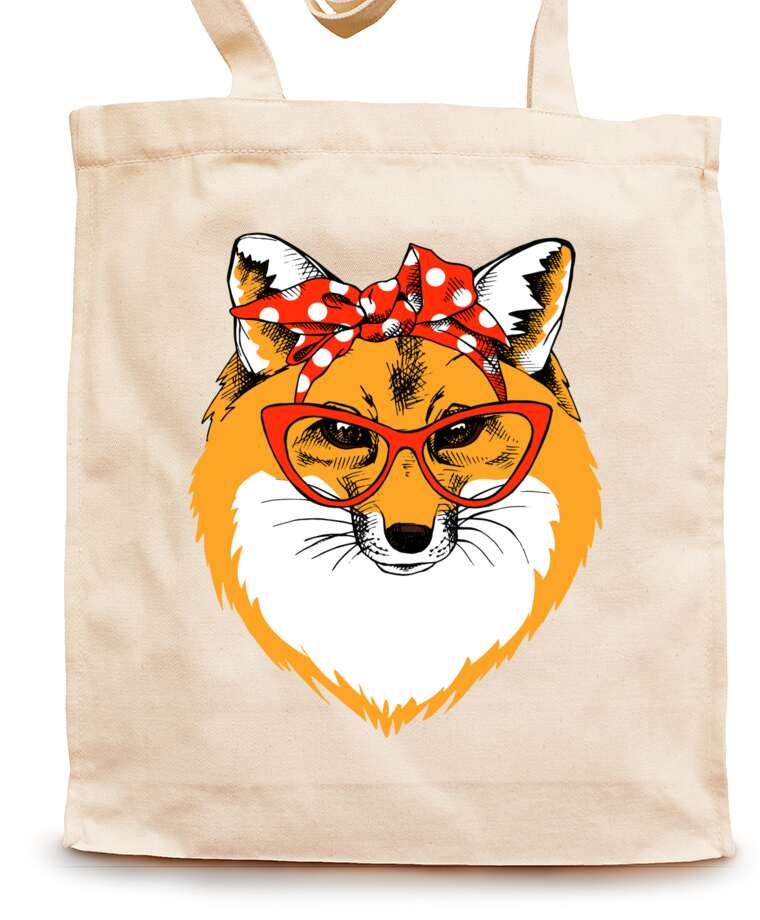 Shopping bags Fox in glasses