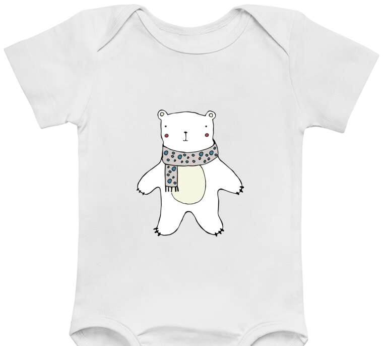 Боди детские, для новорожденных Белый медведь