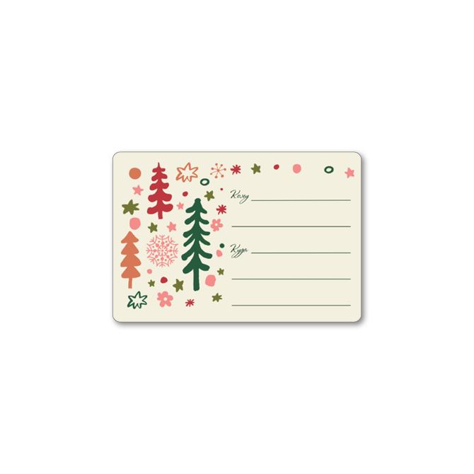 Stickers, rectangular labels Christmas drawings