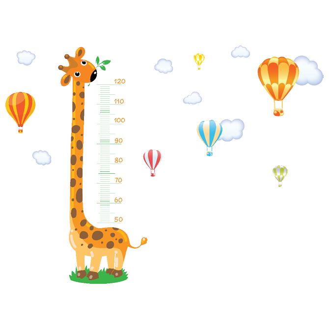 Наклейки интерьерные, трафареты для декора Height Chart Giraffe