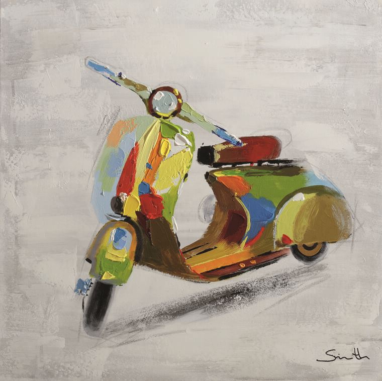 Купить и печать на заказ Репродукции картин Разноцветный скутер