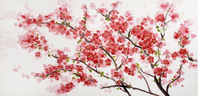 Купить и печать на заказ Репродукции картин Розовая сакура панорама