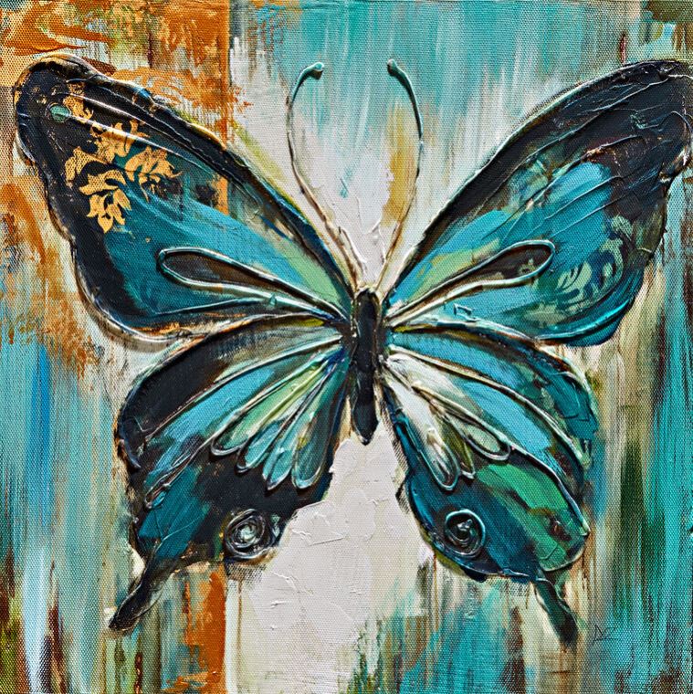 Reproduction paintings Butterfly turquoise