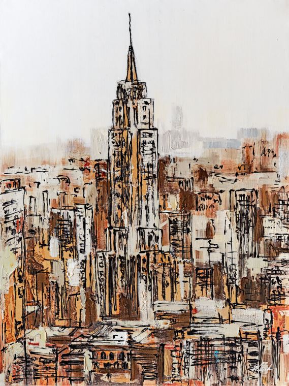 Reproduction paintings New York from heights