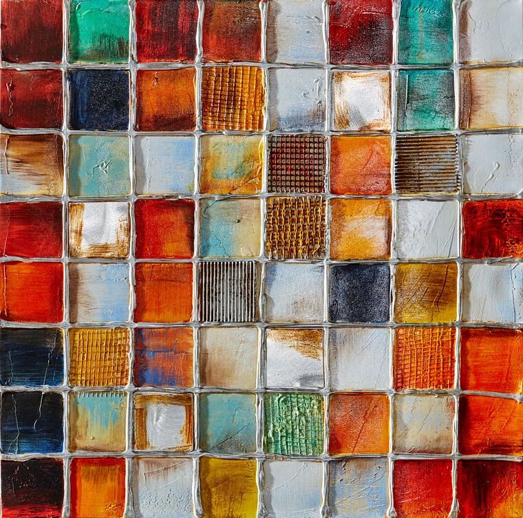 Reproduction paintings Colorful tiles square 2