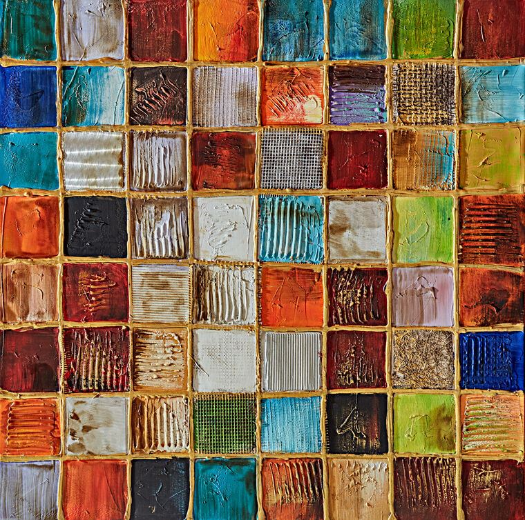 Reproduction paintings Colorful tiles square