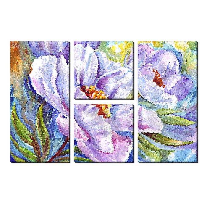 Картины модульные Flowers mosaic