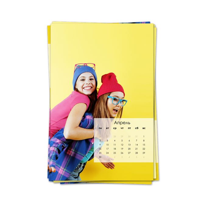 Календари из фотокарточек Лаконичный с большим фото