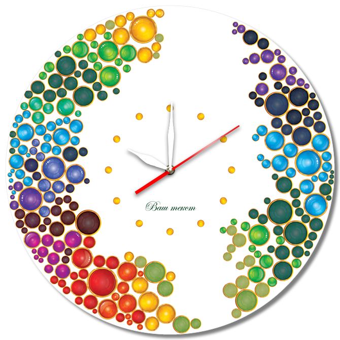 Wall clock Multicolored stones