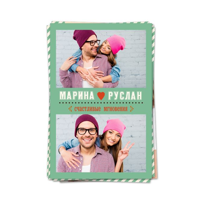 Photo cards with text Rectangular Vintage