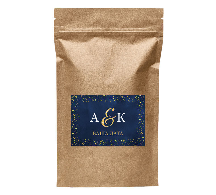 Stickers, labels For zip-lock, doy-pack, kraft bags Dark blue with gold