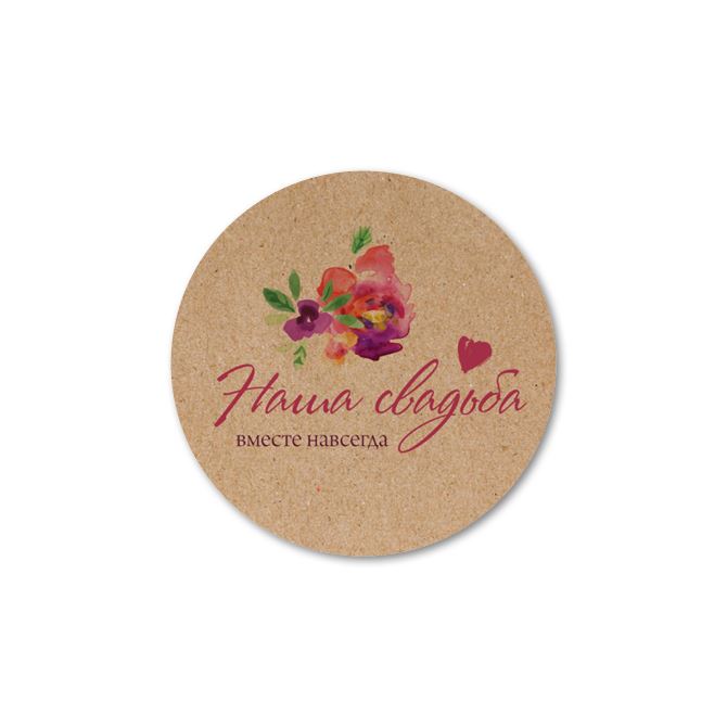 Labels round Rustic flowers