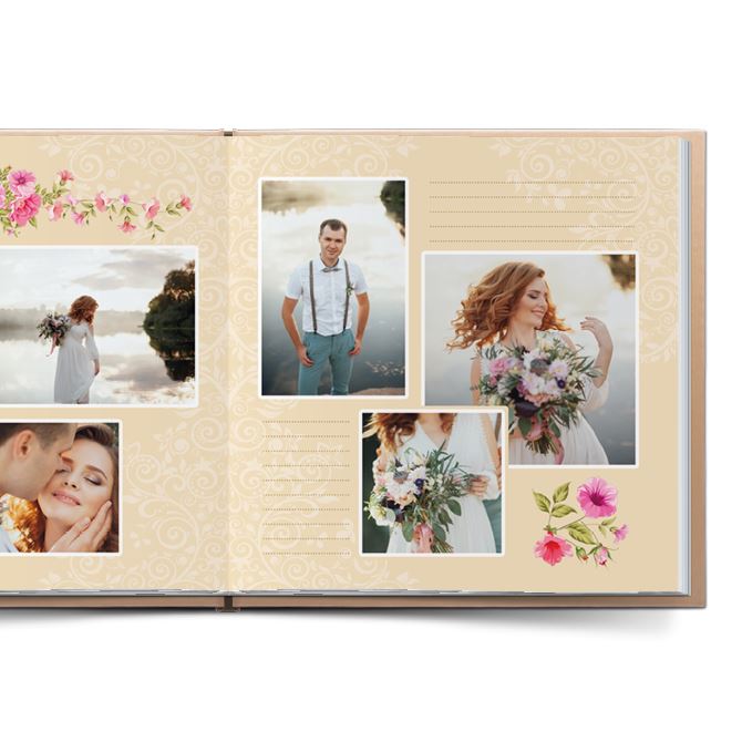 Wish book, guest books Laced with roses