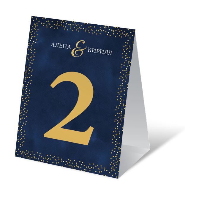 Table numbers Dark blue with gold