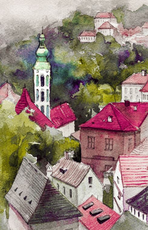 Купить и печать на заказ Репродукции картин Чешский город