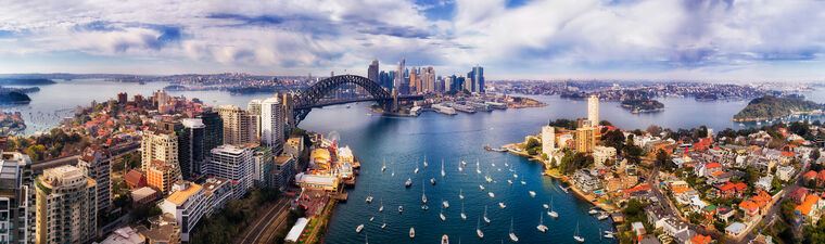 Купить и печать на заказ Картины Панорама Сиднея