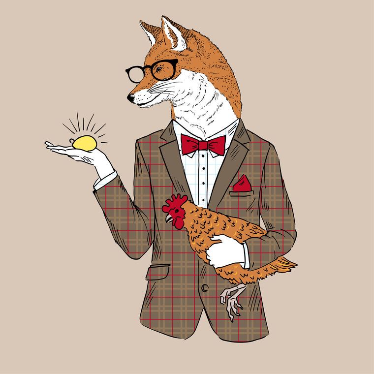 Репродукции картин The Fox and the chicken