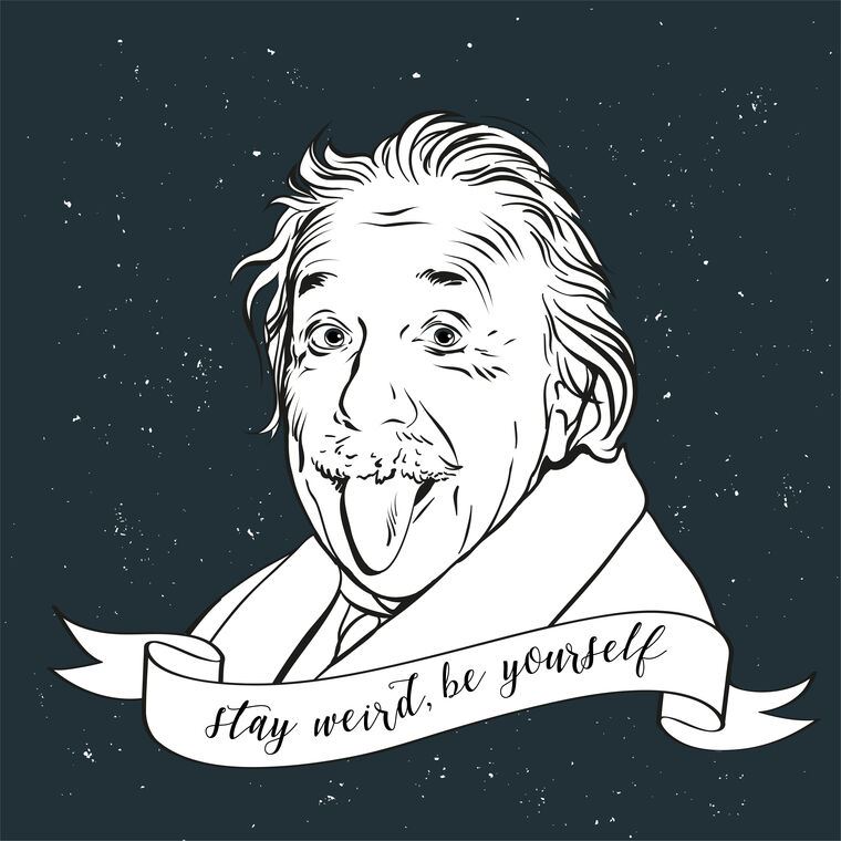 Купить и печать на заказ Репродукции картин Эйнштейн Оставайся странным, будь собой