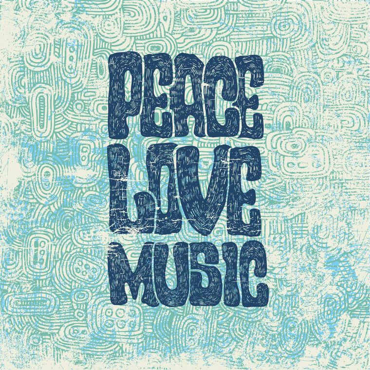 Купить и печать на заказ Картины Peace love music