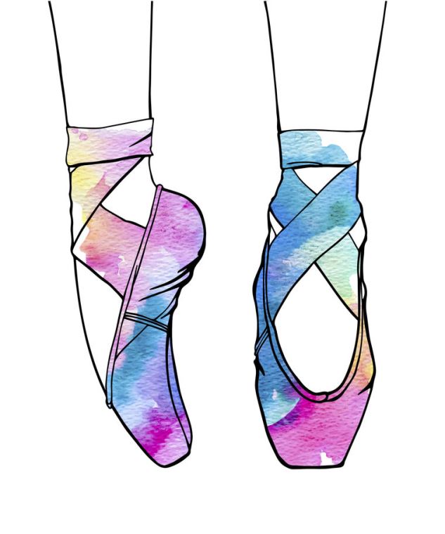 Картины Pointe shoes watercolour