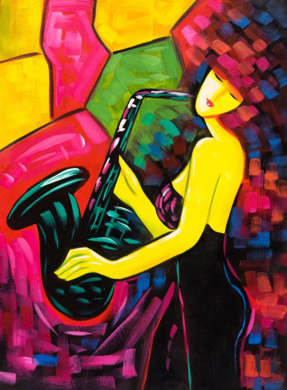 Репродукции картин The girl and a saxophone