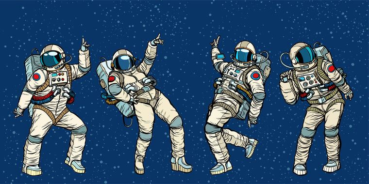 Купить и печать на заказ Репродукции картин Танцующие космонавты