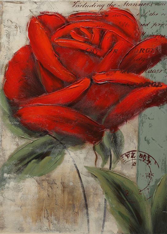 Репродукции картин A big red rose