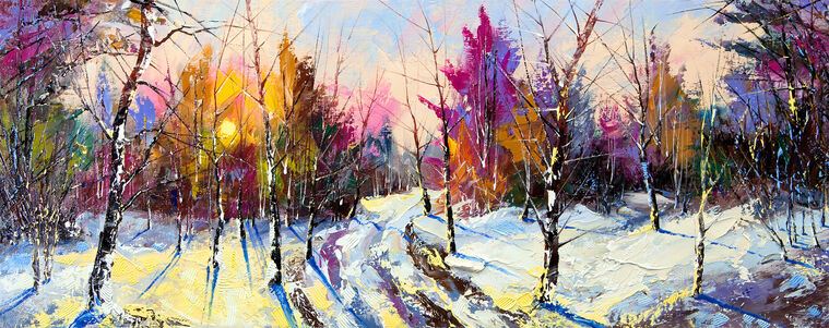 Картины Sunny winter landscape