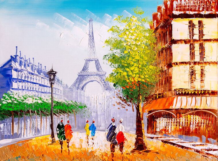 Купить и печать на заказ Репродукции картин Париж маслом