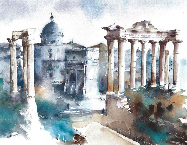 Картины Rome watercolor
