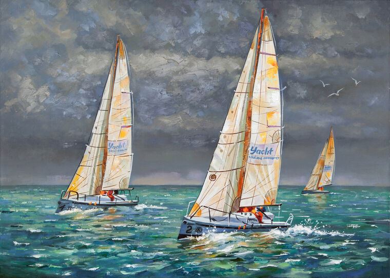 Репродукции картин Regatta on a cloudy day (Nikolay Water)