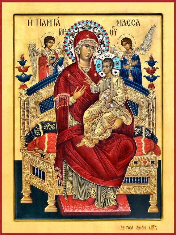 Купить и печать на заказ Репродукции картин Икона Пресвятой Богородицы Всецарица