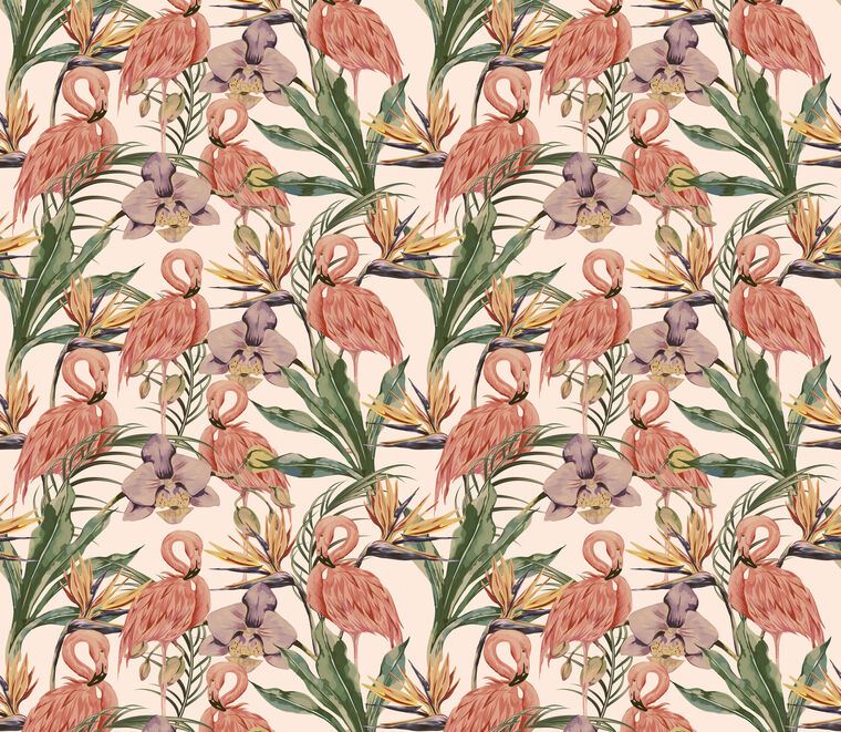 Photo Wallpapers Exotic flamingos