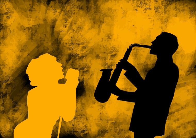 Фотообои Jazz singer and saxophone
