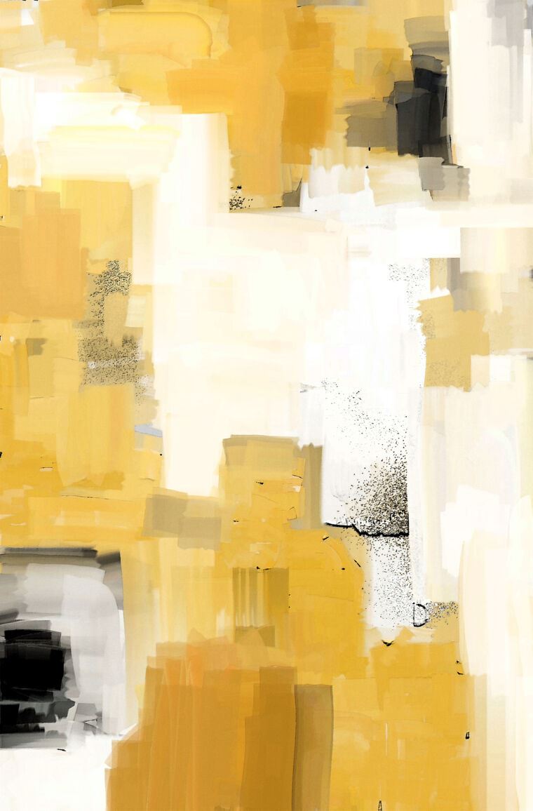 Photo Wallpapers Contemporary painting ochre and black