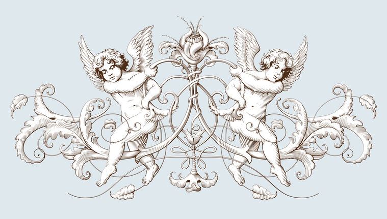 Photo Wallpapers Engraving angels