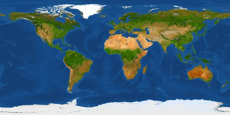 Фотообои Карта мира снимок NASA