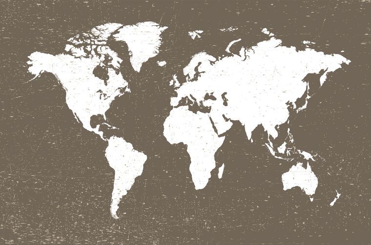 Фотообои Гранж карта мира
