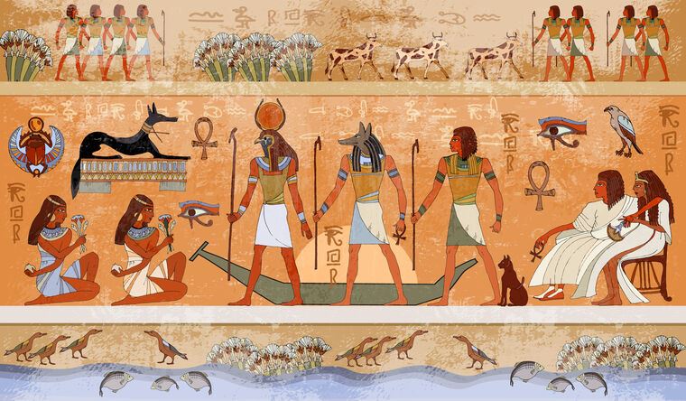 Фотообои Egyptian mythology scene