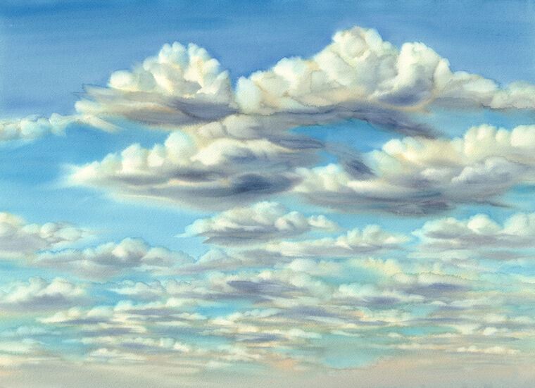 Фотообои Watercolor clouds