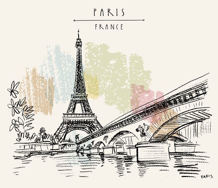 Фотообои Eiffel tower graphics