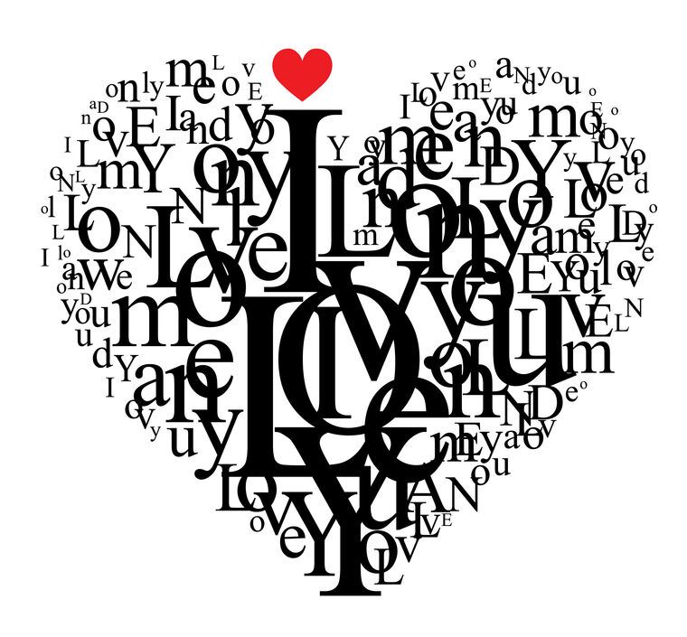 Картины Heart made of letters