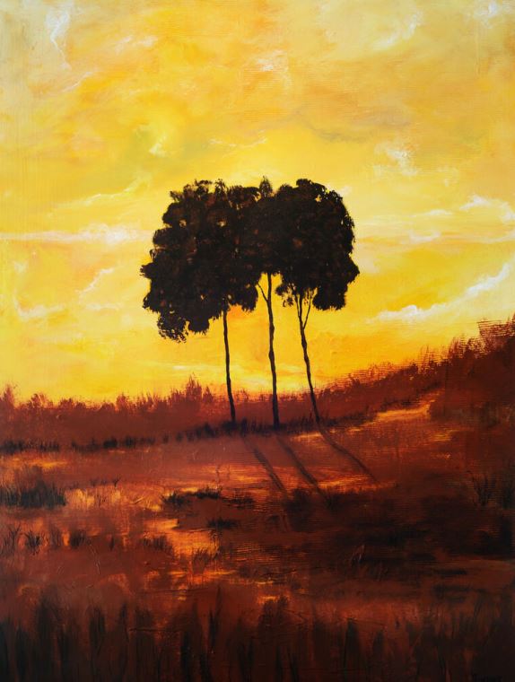 Репродукции картин Three trees at sunset