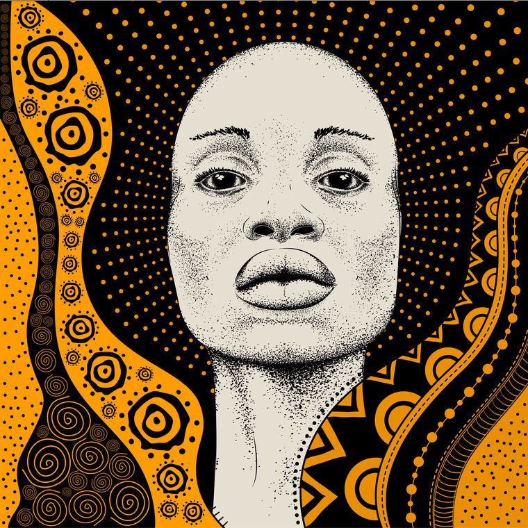 Купить и печать на заказ Репродукции картин Африканская девушка графика