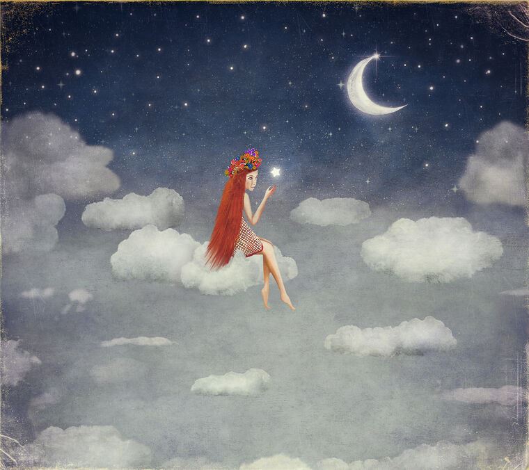 Reproduction paintings The girl on the cloud