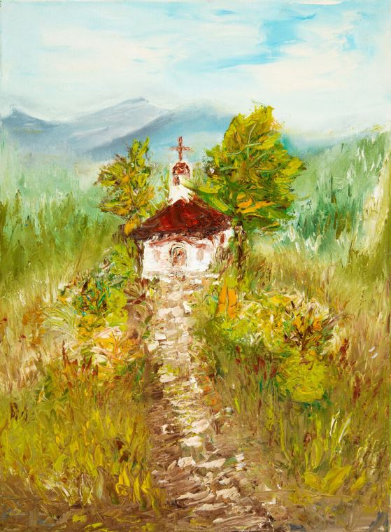 Картины The chapel in the village