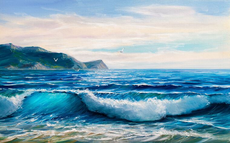 Reproduction paintings Blue sea